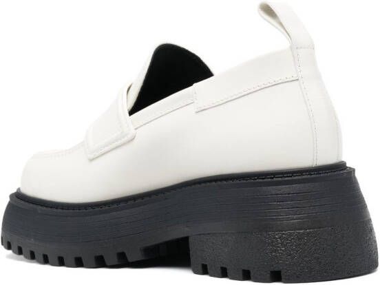 3juin platform 40mm leather loafers White