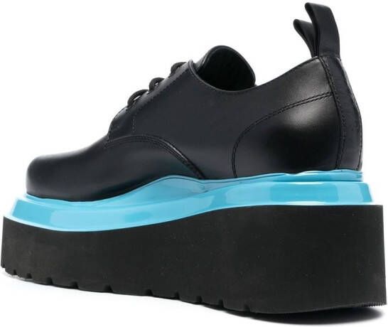 3juin platform lace-up shoes Black