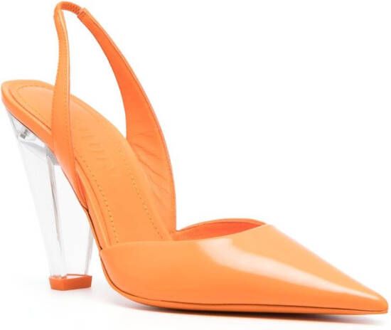 3juin pointed-toe leather pumps Orange