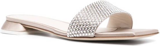 3juin rhinestone-embellished open-toe sandals Neutrals