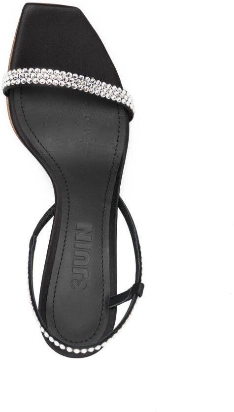 3juin rhinestone embellished slingback sandals Black