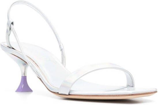 3juin sculpted-heel sandals Silver