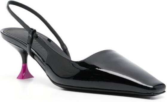 3juin sculpted-heel slingback pumps Black