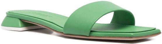 3juin square-toe leather sandals Green