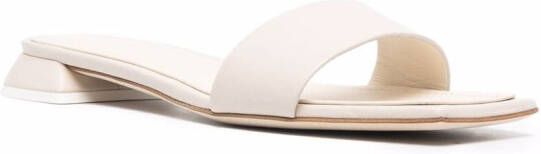 3juin square-toe leather slides Neutrals