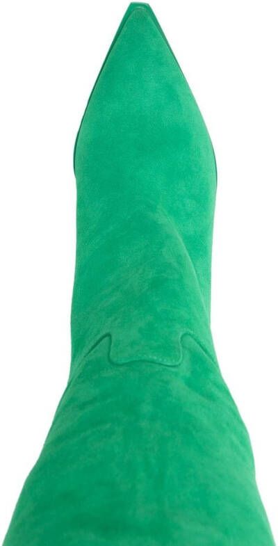 3juin suede pointed knee-length boots Green