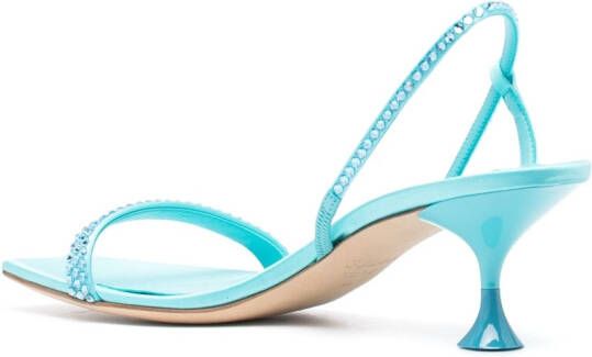 3juin Tami satin crystal-embellished sandals Blue