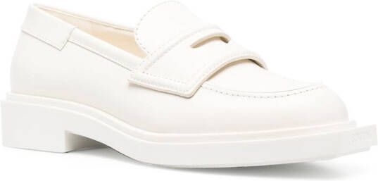 3juin tonal leather loafers White