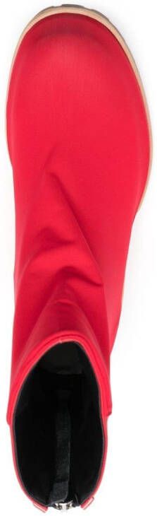 424 ankle-length satin boots Red
