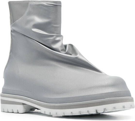 424 metallic ankle boots Silver