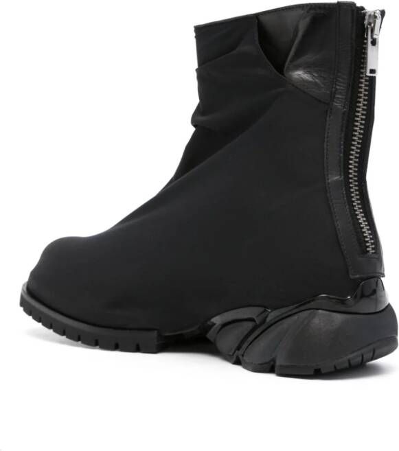 424 panelled zip-up ankle boots Black