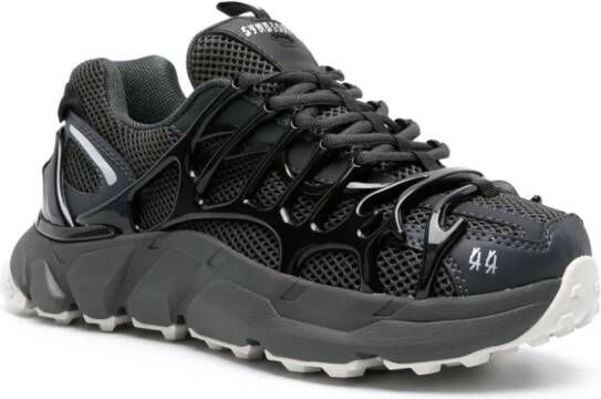 44 LABEL GROUP Symbiont 2 caged chunky sneakers Black