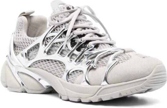 44 LABEL GROUP Symbiont chrome-detail sneakers Grey