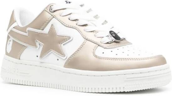 A BATHING APE Bape Sta #4 leather sneakers Gold