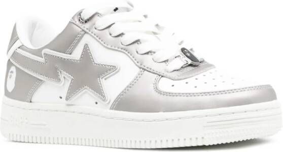 A BATHING APE Bape Sta #4 leather sneakers Silver