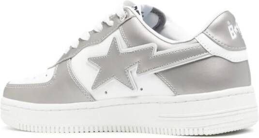 A BATHING APE Bape Sta #4 leather sneakers Silver