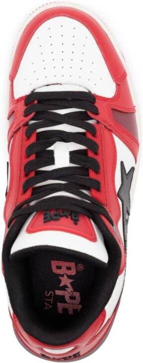 A BATHING APE Clutch STA #1 leather sneakers Red
