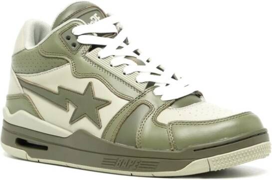 A BATHING APE Clutch STA leather sneakers Green