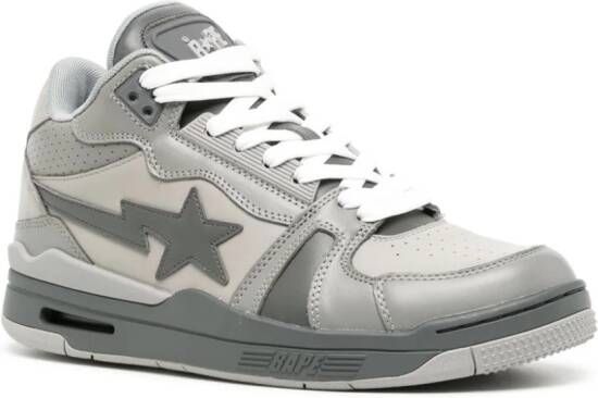 A BATHING APE Clutch STA leather sneakers Grey