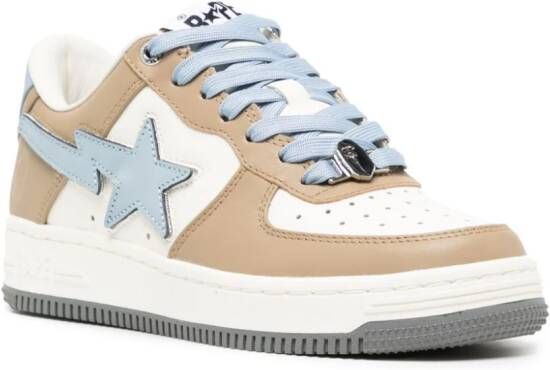 A BATHING APE colour-block leather sneakers White