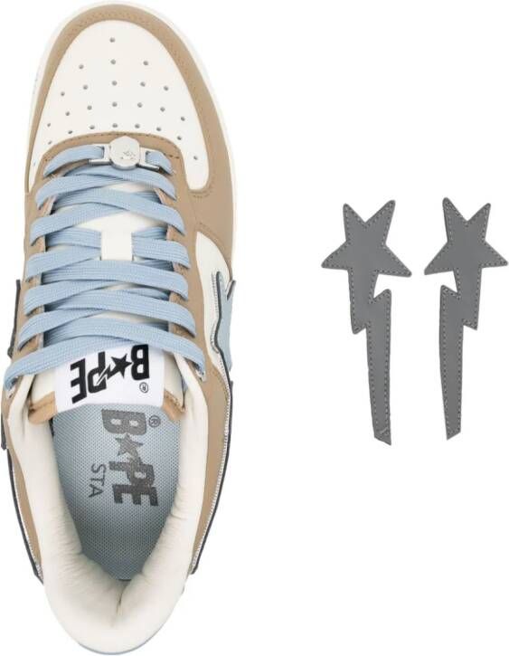 A BATHING APE colour-block leather sneakers White