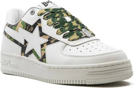 A BATHING APE Icon Abc Camo "Green" sneakers White