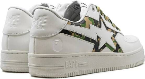 A BATHING APE Icon Abc Camo "Green" sneakers White