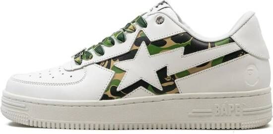 A BATHING APE Icon Abc Camo "Green" sneakers White