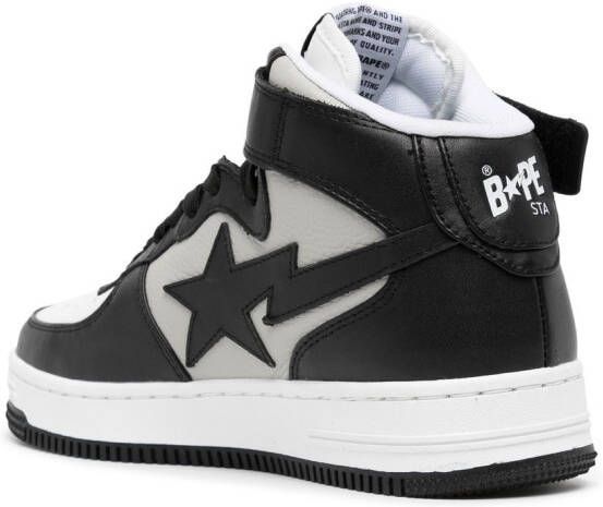 A BATHING APE logo-patch leather sneakers Black