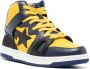 A BATHING APE logo-patch leather sneakers Blue - Thumbnail 2