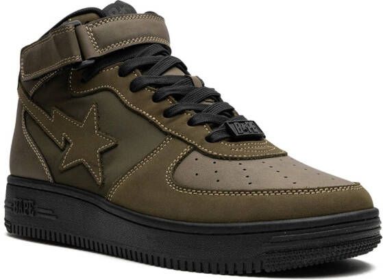 A BATHING APE Military Bapesta Mid sneakers Green