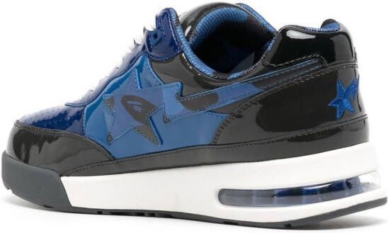 A BATHING APE patent-leather low-top sneakers Blue