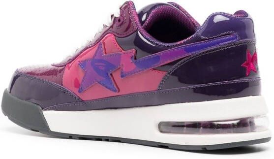 A BATHING APE patent-leather low-top sneakers Purple