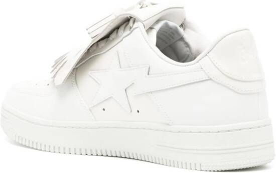 A BATHING APE quilt tassel leather sneakers White