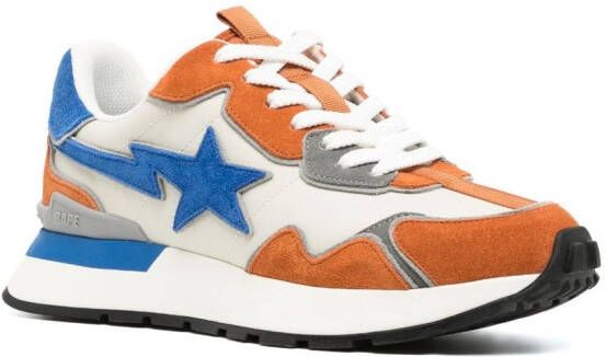 A BATHING APE Road Sta Express leather sneakers Orange