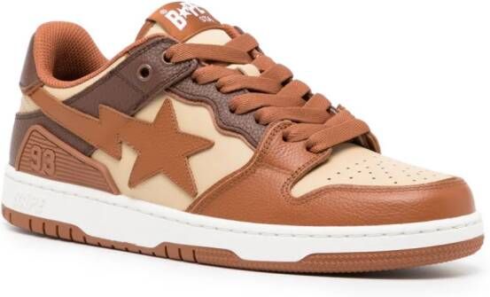 A BATHING APE SK8 STA #5 leather sneakers Brown