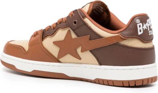 A BATHING APE SK8 STA #5 leather sneakers Brown