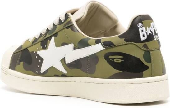 A BATHING APE Skull STA 1st leather sneakers Green