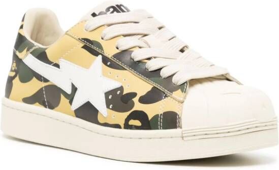 A BATHING APE Skull STA 1st leather sneakers White