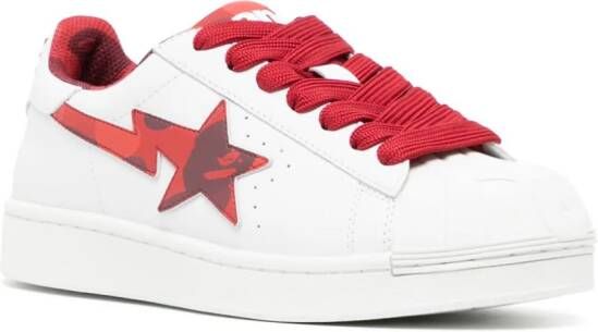 A BATHING APE Skull STA leather sneakers White