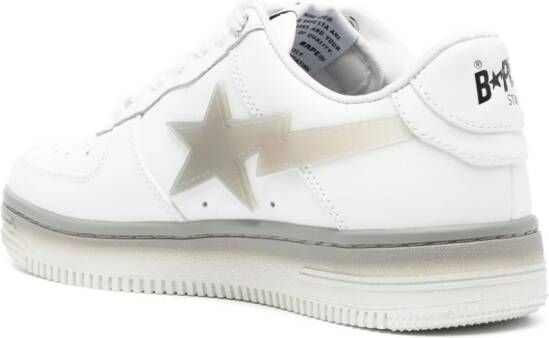 A BATHING APE STA #5 lace-up leather sneakers White