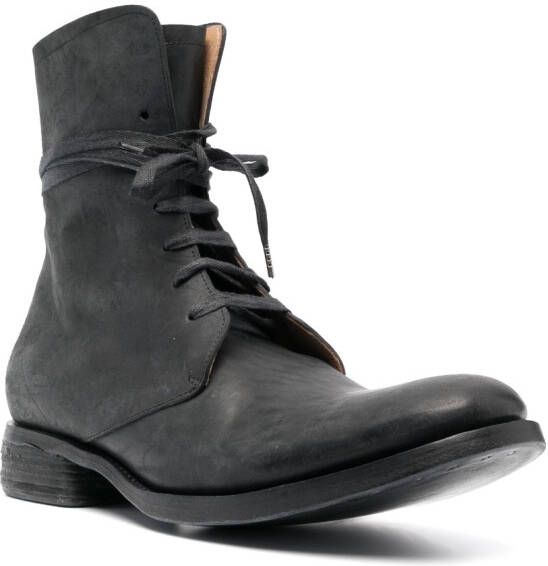 A Diciannoveventitre Cordovan lace-up leather boots Black