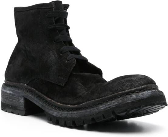 A Diciannoveventitre distressed suede boots Black