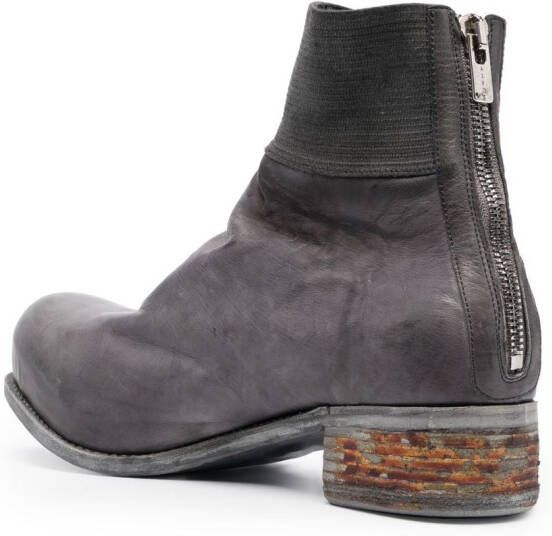 A Diciannoveventitre rear-zip leather ankle boots Grey