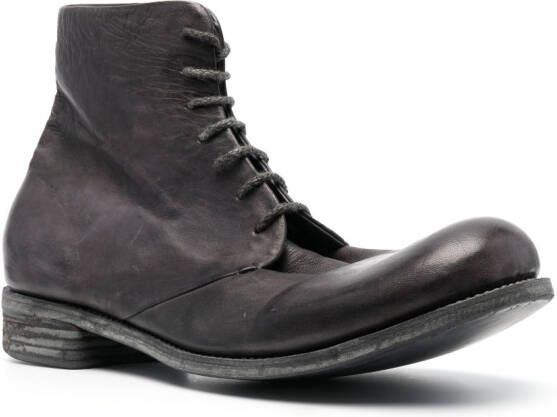 A Diciannoveventitre round-toe leather boots Black
