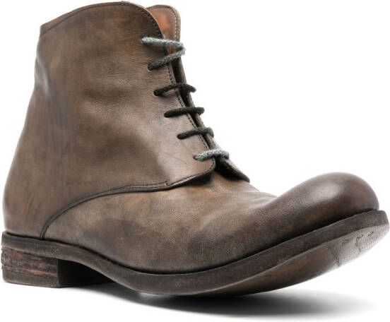 A Diciannoveventitre round-toe leather boots Brown
