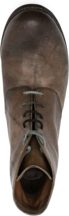 A Diciannoveventitre round-toe leather boots Brown