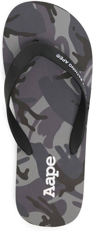 AAPE BY *A BATHING APE camouflage-print logo flip flops Black