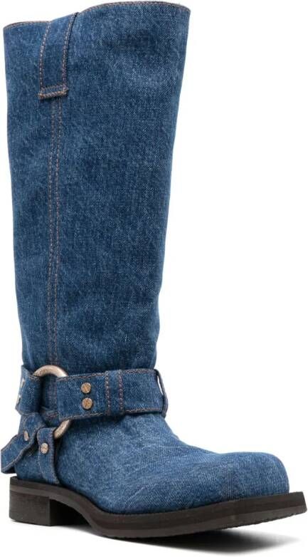 Acne Studios 30mm knee-high denim boots Blue