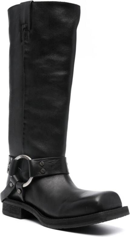 Acne Studios 30mm square-toe leather boots Black